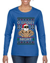 O Swoley Night, Exercise and Fitness Enthusiast, Ugly Christmas Sweater Womens Graphic Long Sleeve T-Shirt