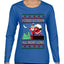 I Could Go Down All Night Long, Ugly Christmas Sweater Womens Graphic Long Sleeve T-Shirt