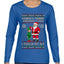When I Think About You I Touch My Elf, Ugly Christmas Sweater Womens Graphic Long Sleeve T-Shirt