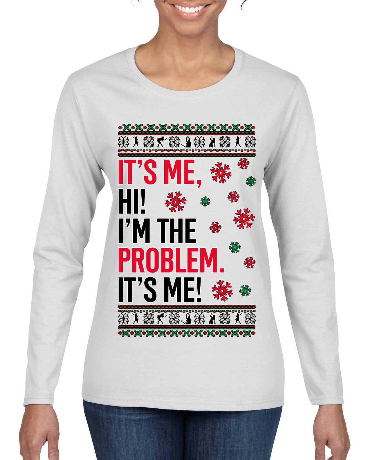 In My Era Movie Christmas Outfit  Ugly Christmas Sweater Womens Graphic Long Sleeve T-Shirt