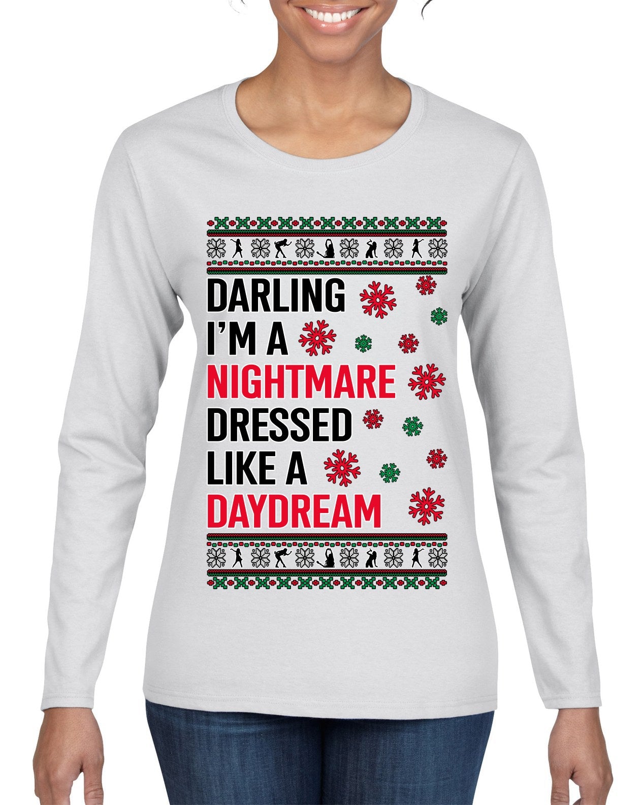 In My Era Movie Christmas Outfit  Ugly Christmas Sweater Womens Graphic Long Sleeve T-Shirt