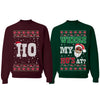 Where My Ho's At? Ho Ugly Christmas Matching Couples Crewneck Sweater