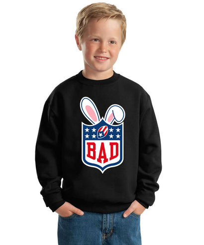 Bunny Bowl Football BAD Parody Sweater For Kids | Unisex Boys Girls Crewneck Graphic Sweatshirt