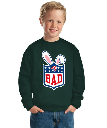 Bunny Bowl Football BAD Parody Sweater For Kids | Unisex Boys Girls Crewneck Graphic Sweatshirt
