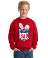 Bunny Bowl Football BAD Parody Sweater For Kids | Unisex Boys Girls Crewneck Graphic Sweatshirt
