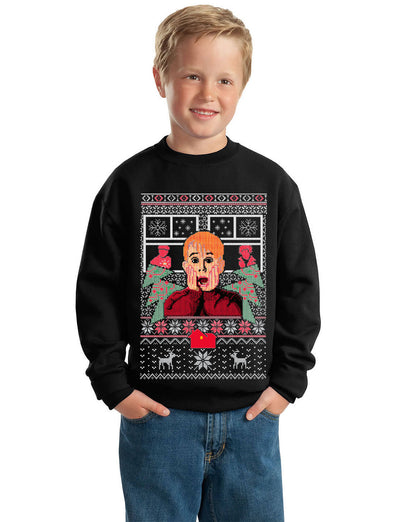 Kevin Home alone Kid Ugly Christmas Sweater Unisex Boys Girls Crewneck Graphic Sweatshirt