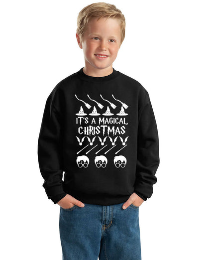 It's A Magical Christmas Wizard Ugly Christmas Sweater Unisex Boys Girls Crewneck Graphic Sweatshirt