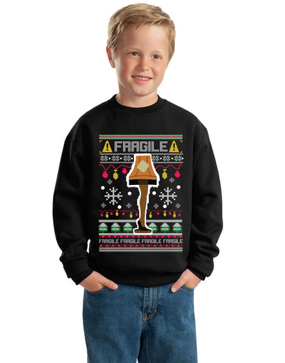 Fragile Leg Lamp Christmas Story Funny Xmas  Ugly Christmas Sweater Unisex Boys Girls Crewneck Graphic Sweatshirt