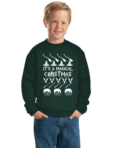 It's A Magical Christmas Wizard Ugly Christmas Sweater Unisex Boys Girls Crewneck Graphic Sweatshirt