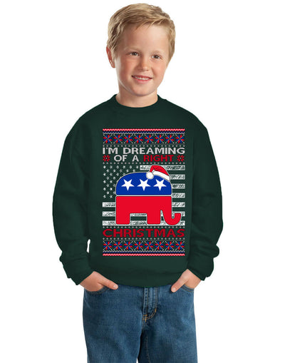 I'm Dreaming Of A Right Christmas Republican GOP  Ugly Christmas Sweater Unisex Boys Girls Crewneck Graphic Sweatshirt