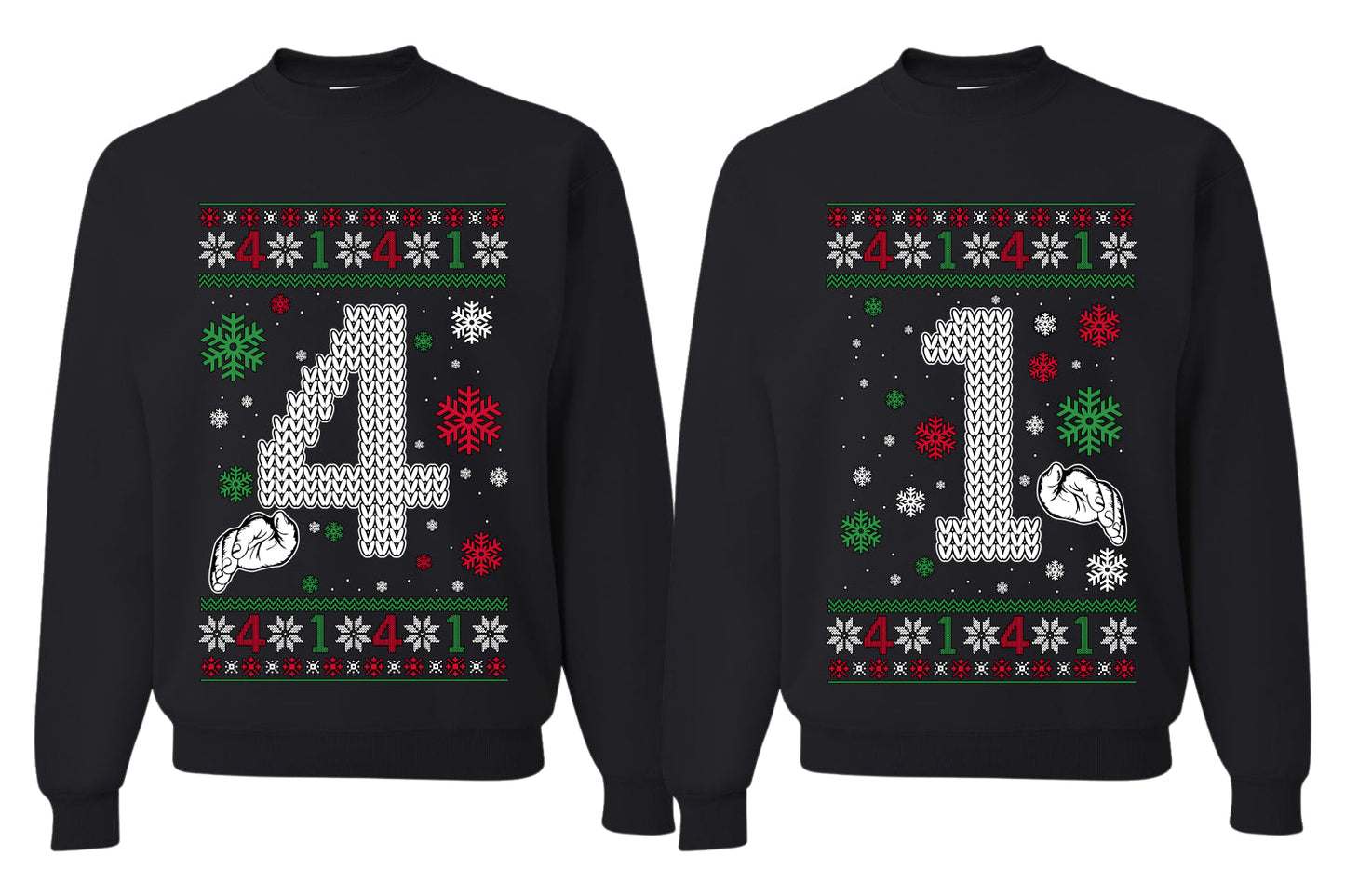 41 Combination Sweater Girlfriend Boyfriend Gift His and Hers Matching Ugly Christmas Couple Crewneck Sweatshirt
