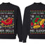 I Like To Jingle Her Bells, I Like To Ride His Sleigh Sweater Girlfriend Boyfriend Gift His and Hers Matching Ugly Christmas Couple Crewneck Sweatshirt