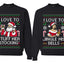 I Love To Stuff Her Stocking Jingle His Bells Sweater Girlfriend Boyfriend Gift His and Hers Matching Ugly Christmas Couple Crewneck Sweatshirt