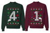 41 Combination Sweater Girlfriend Boyfriend Gift His and Hers Matching Ugly Christmas Couple Crewneck Sweatshirt