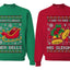 I Like To Jingle Her Bells, I Like To Ride His Sleigh Sweater Girlfriend Boyfriend Gift His and Hers Matching Ugly Christmas Couple Crewneck Sweatshirt