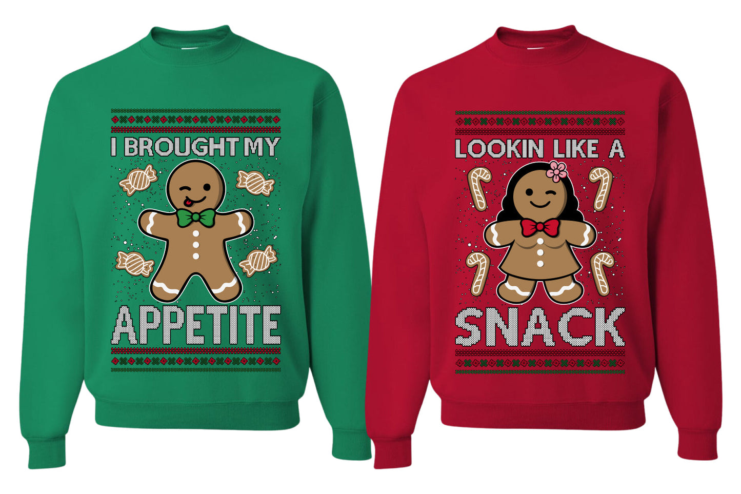 I Brought My Appetitie Lookin Like A Snack Sweater Girlfriend Boyfriend Gift His and Hers Matching Ugly Christmas Couple Crewneck Sweatshirt
