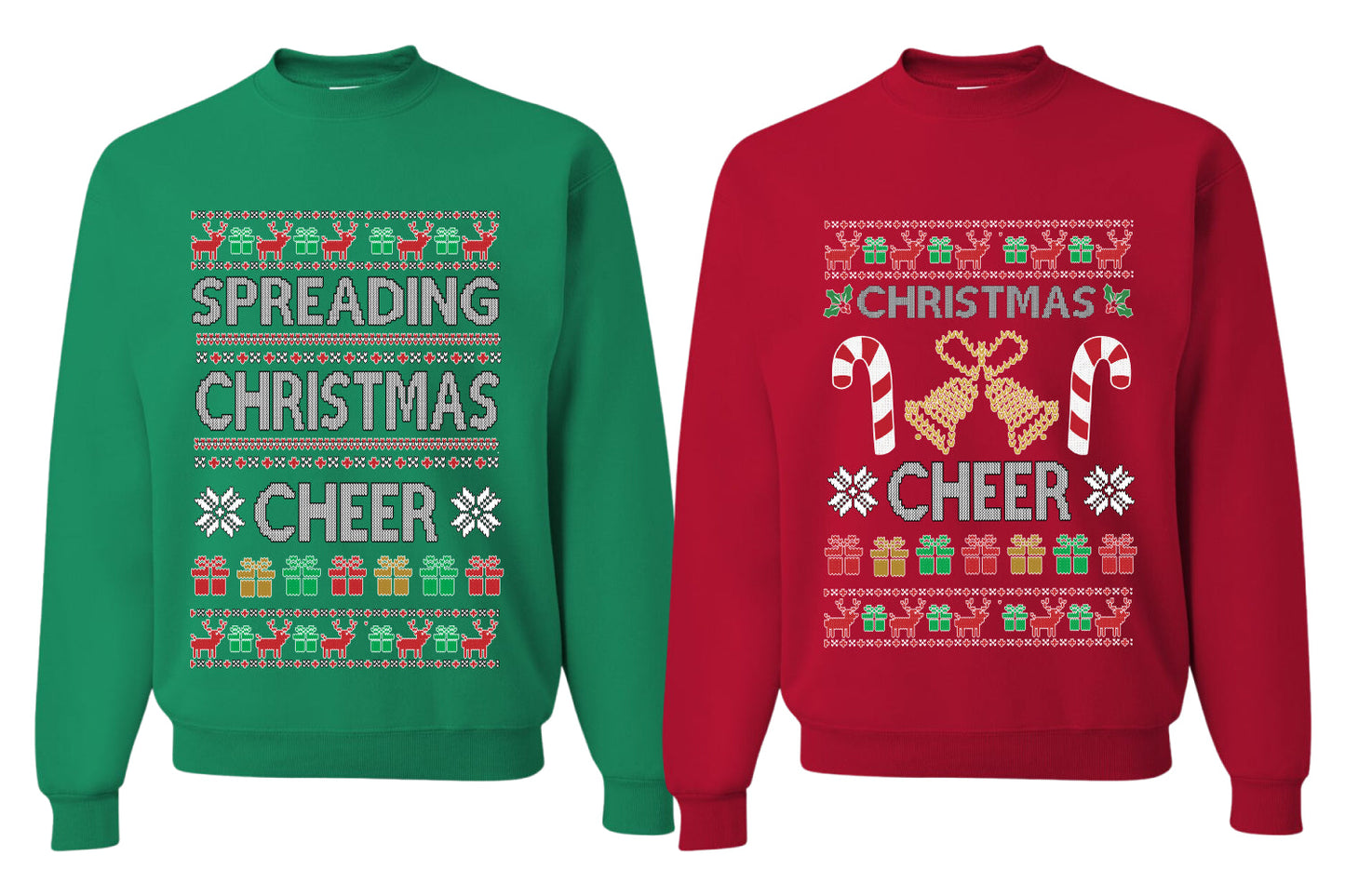 Spreading Christmas Cheer Sweater Girlfriend Boyfriend Gift His and Hers Matching Ugly Christmas Couple Crewneck Sweatshirt