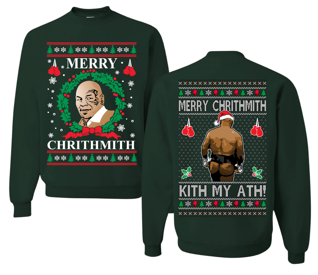 Merry Chrithmith Front and Back Unisex Ugly Christmas Sweater Crewneck Sweatshirt