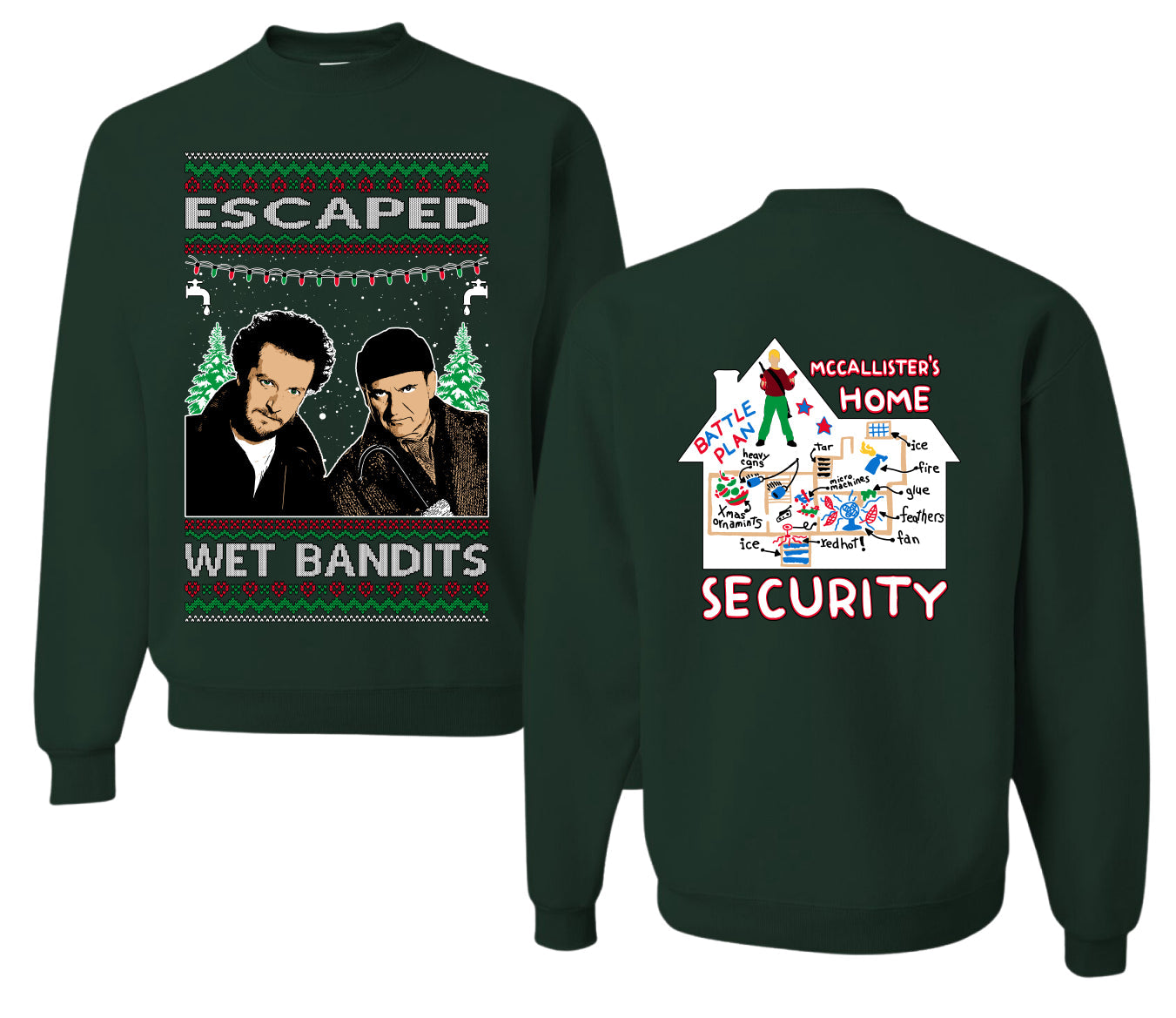 Escaped Bandits Classic Home Holiday Movie Christmas Unisex Crewneck Sweatshirt