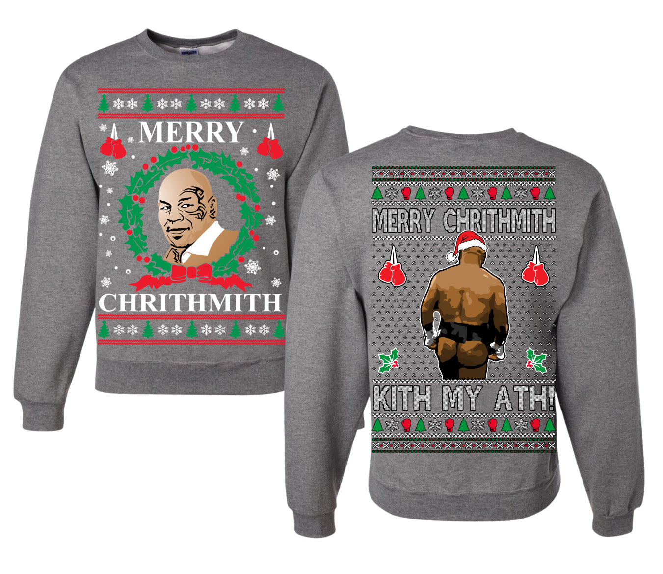 Merry Chrithmith Front and Back Unisex Ugly Christmas Sweater Crewneck Sweatshirt