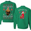 Merry Chrithmith Kith My Ath, Butt Viral Kiss My Ass Boxing Fight Meme, Funny Front and Back Unisex Ugly Christmas Sweater Crewneck Sweatshirt