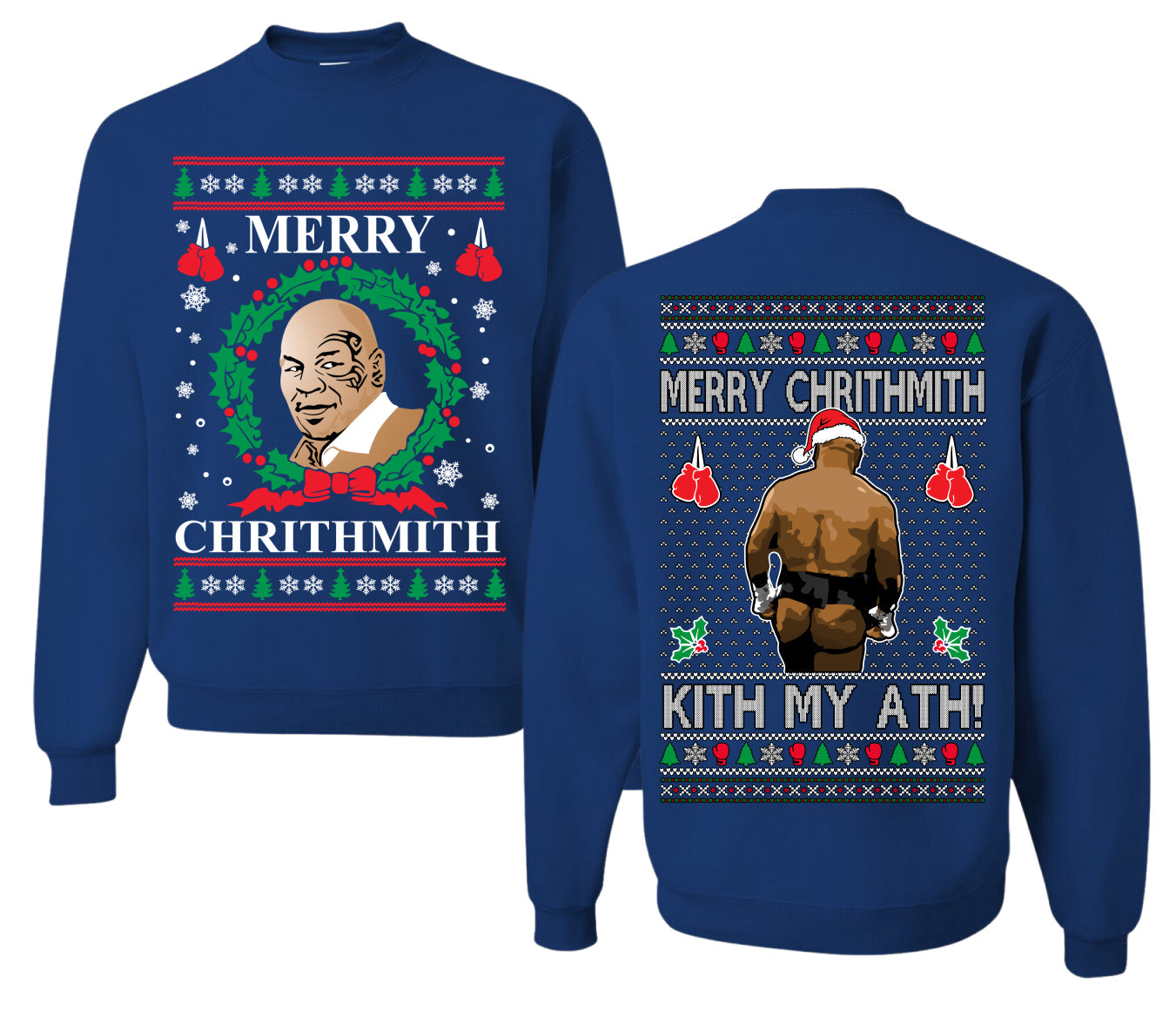 Merry Chrithmith Front and Back Unisex Ugly Christmas Sweater Crewneck Sweatshirt
