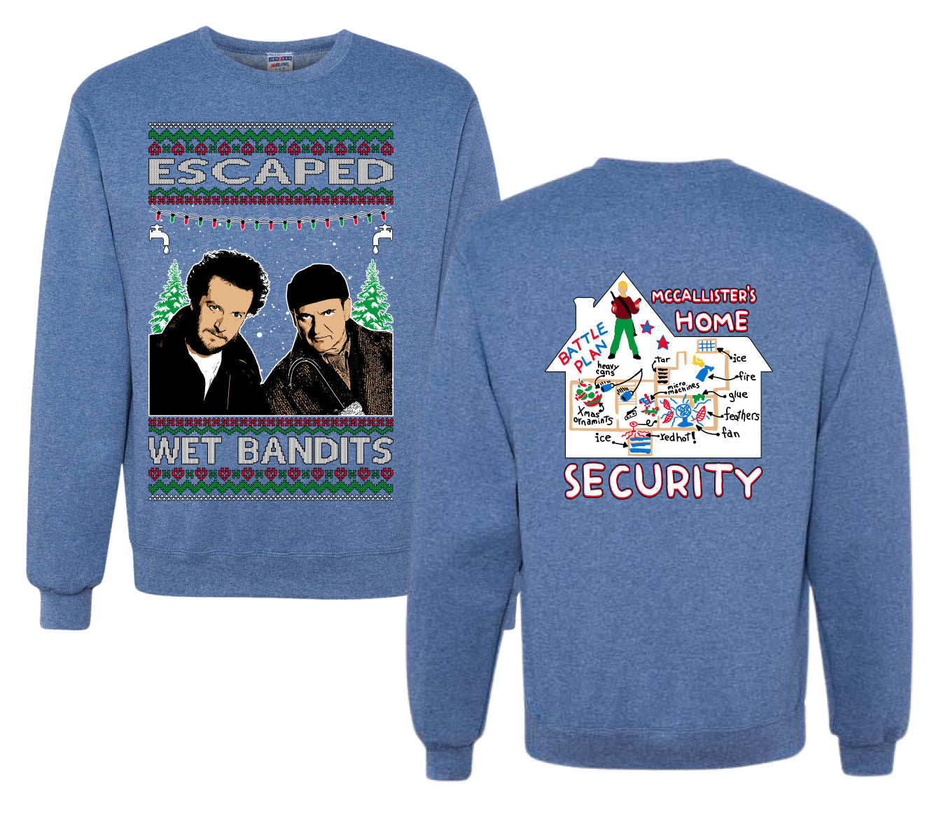 Escaped Bandits Classic Home Holiday Movie Christmas Unisex Crewneck Sweatshirt