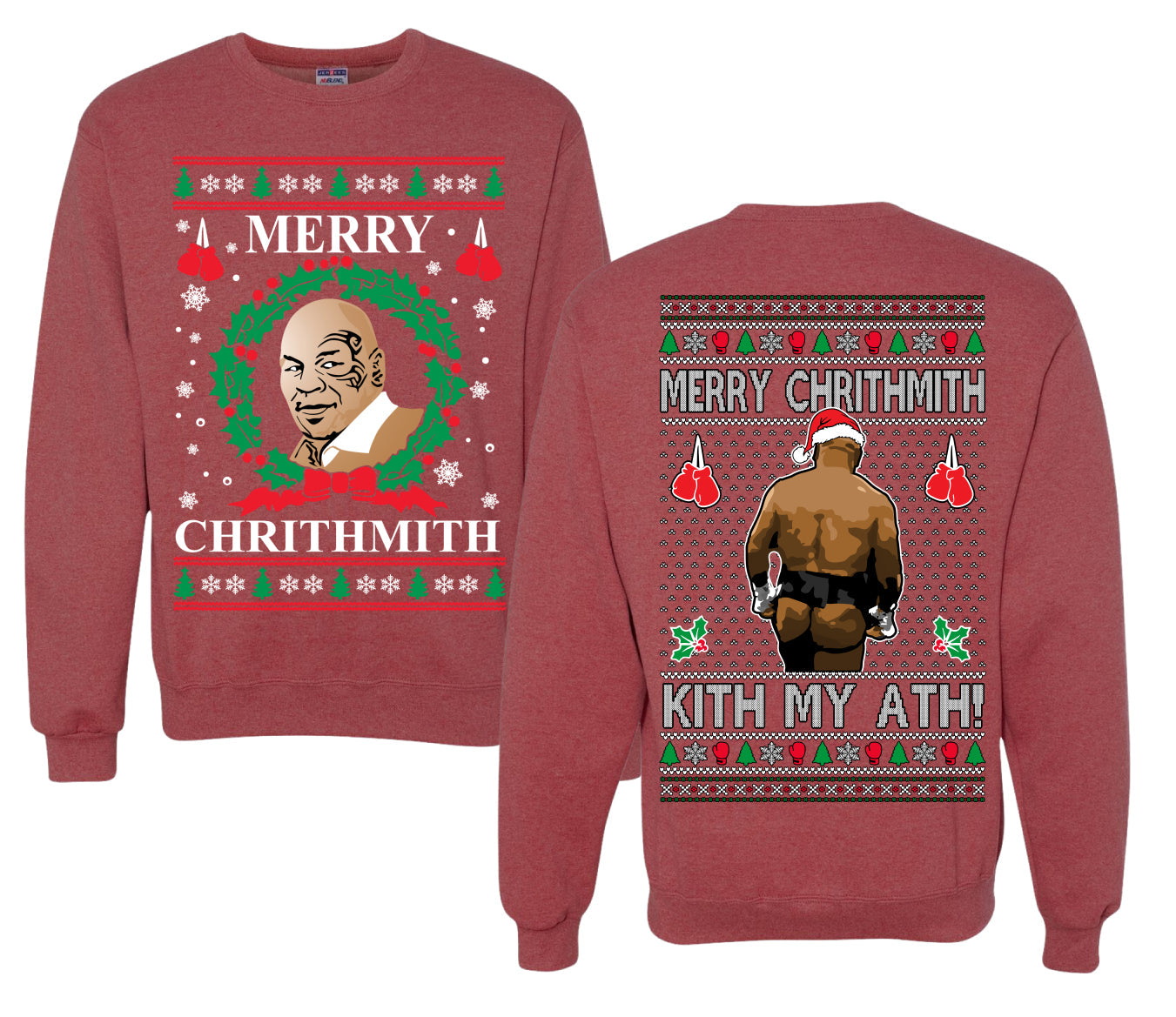 Merry Chrithmith Front and Back Unisex Ugly Christmas Sweater Crewneck Sweatshirt