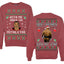 Kith Me Under The Mithletoe Funny Lisp Front and Back Unisex Ugly Christmas Sweater Crewneck Sweatshirt