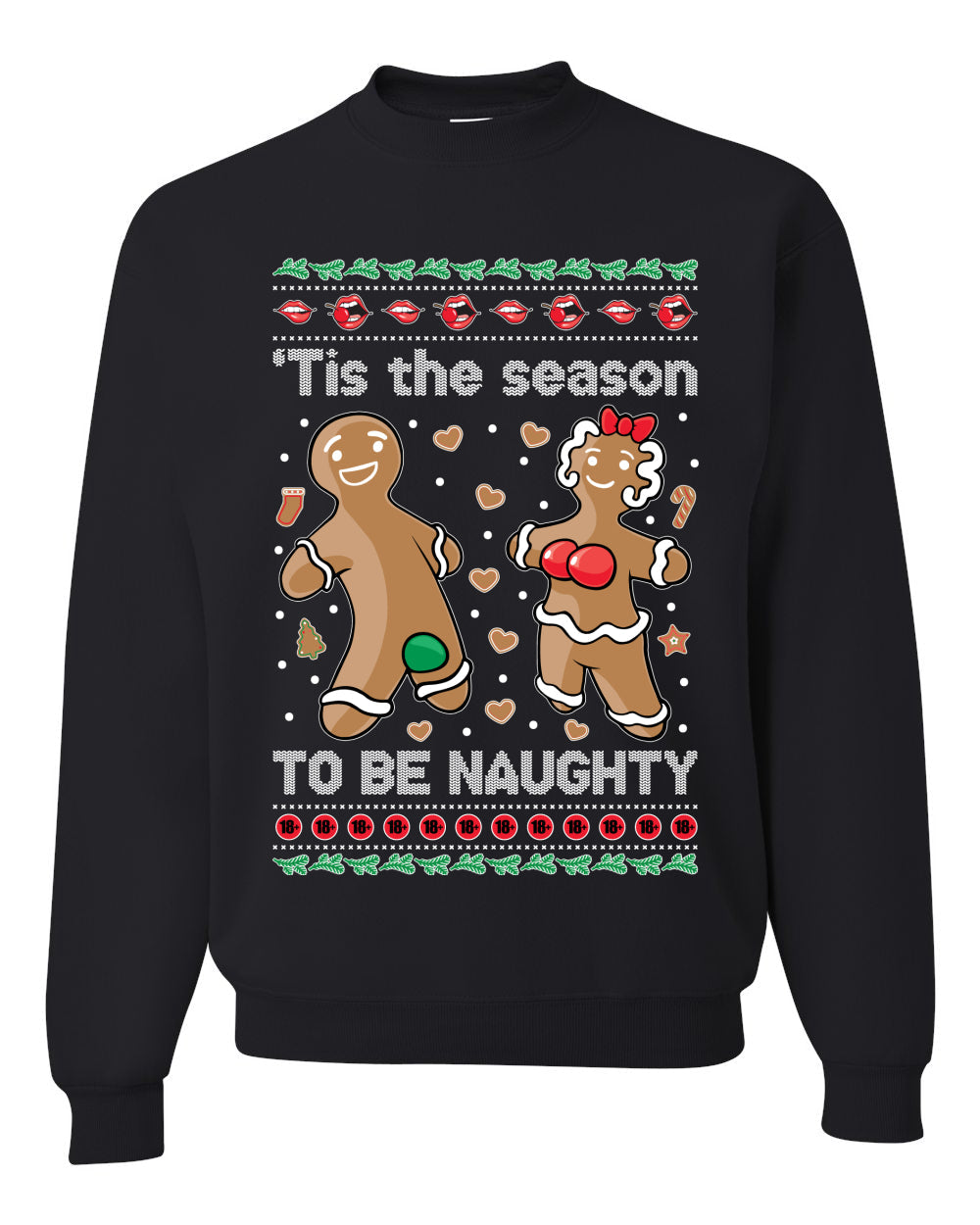 Tis Season to get Naughty Xmas Ugly Christmas Sweater Christmas Unisex Crewneck Graphic Sweatshirt