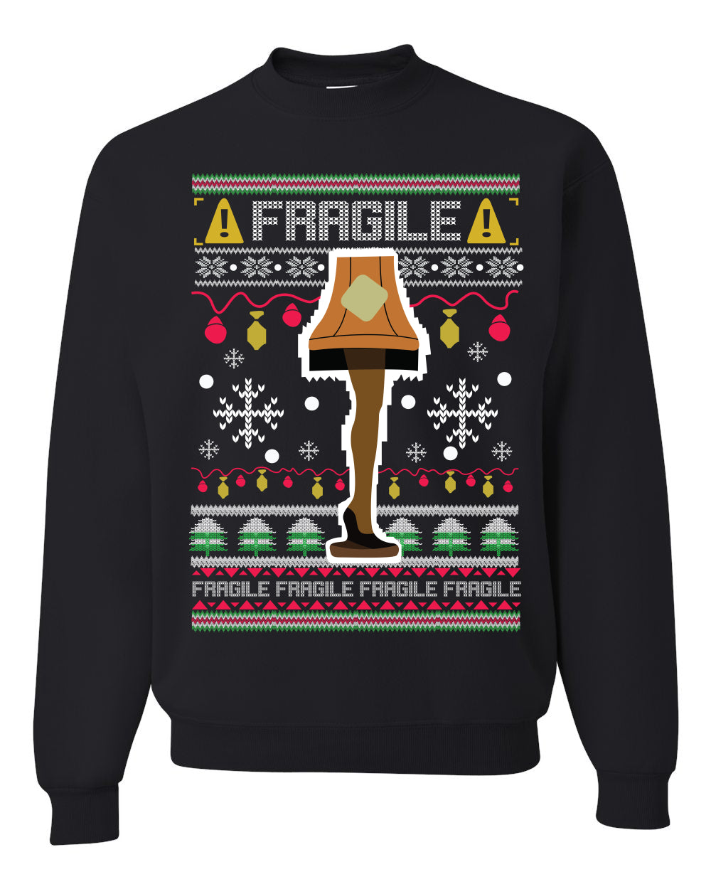 Fragile Leg Lamp Christmas Story Funny Xmas 80s Movie Christmas Unisex Crewneck Graphic Sweatshirt