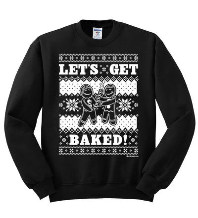 Let's Get Baked Holiday Ginger Bread Design Christmas Unisex Crewneck Graphic Sweatshirt