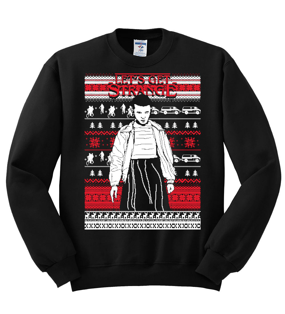Let's Get Strange White Christmas Unisex Crewneck Graphic Sweatshirt
