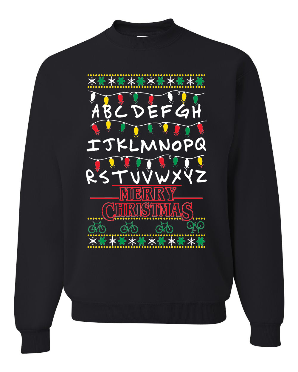 Alphabet A-Z Christmas lights Christmas Unisex Crewneck Graphic Sweatshirt