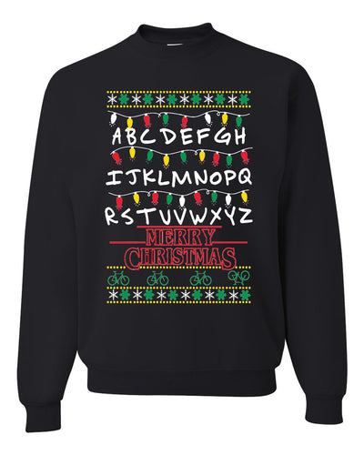 Alphabet A-Z Christmas lights Christmas Unisex Crewneck Graphic Sweatshirt