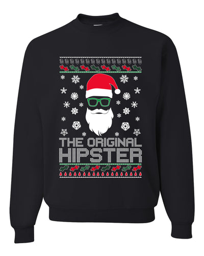 The Original Hipster Funny Santa Beard Xmas Christmas Unisex Crewneck Graphic Sweatshirt
