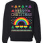 Merry Christmas Rainbow Hearts Unisex Crewneck Graphic Sweatshirt