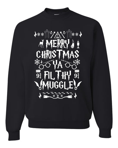 Merry Christmas Ya Filthy Muggle Christmas Unisex Crewneck Graphic Sweatshirt