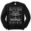 Oy to The World Funny Jewish Xmas Menorah Christmas Unisex Crewneck Graphic Sweatshirt