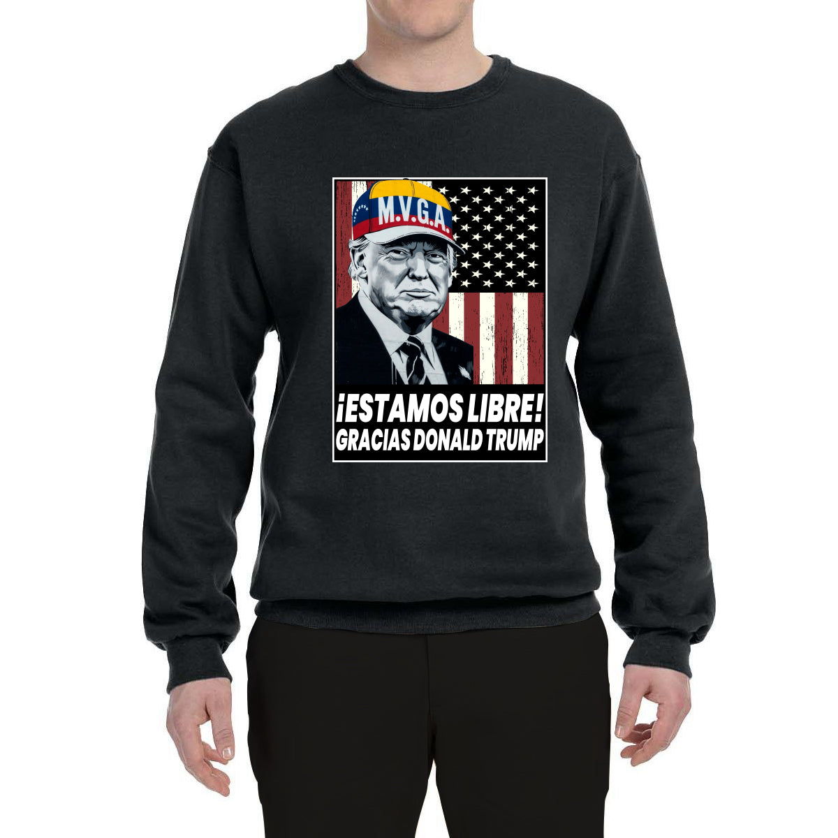 Estamos Libre, Gracias Donald Trump Make Venezuela Great Again Sweater, Unisex Crewneck Sweatshirts