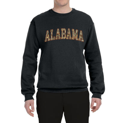 Alabama Camo Fill Orange Outline Sweater, Unisex Crewneck Sweatshirts