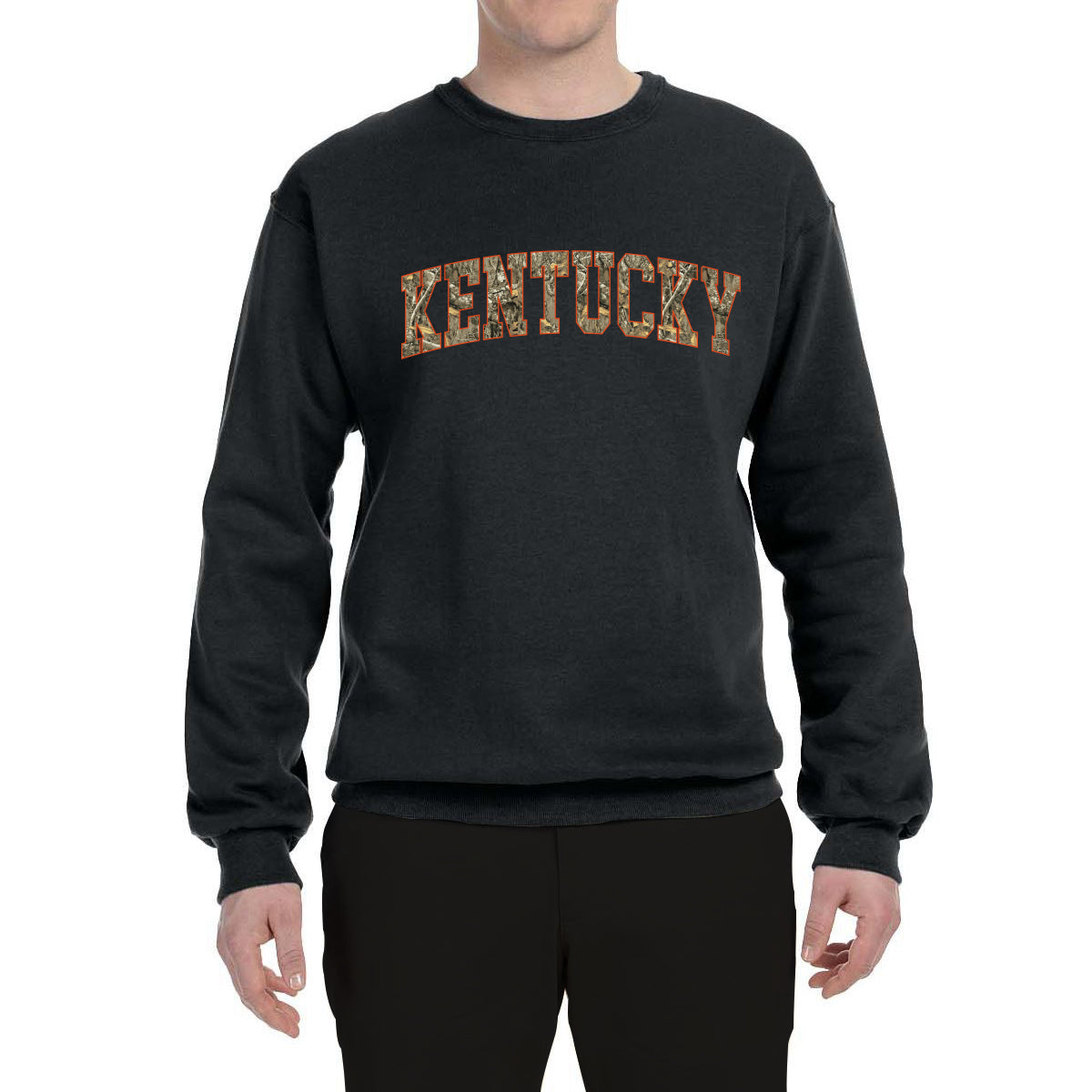 Kentucky  Camo Fill Orange Outline Sweater, Unisex Crewneck Sweatshirts