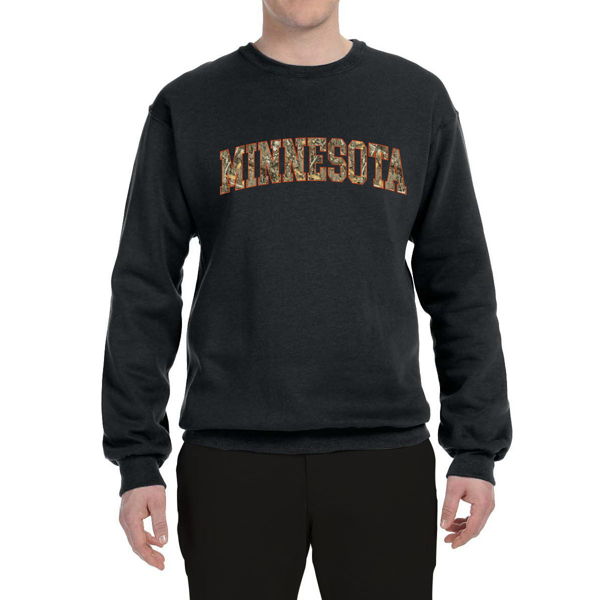 Minnesota  Camo Fill Orange Outline Sweater, Unisex Crewneck Sweatshirts
