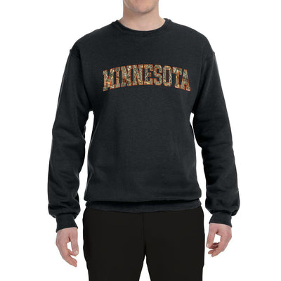 Minnesota  Camo Fill Orange Outline Sweater, Unisex Crewneck Sweatshirts