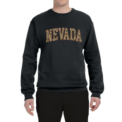 Nevada  Camo Fill Orange Outline Sweater, Unisex Crewneck Sweatshirts