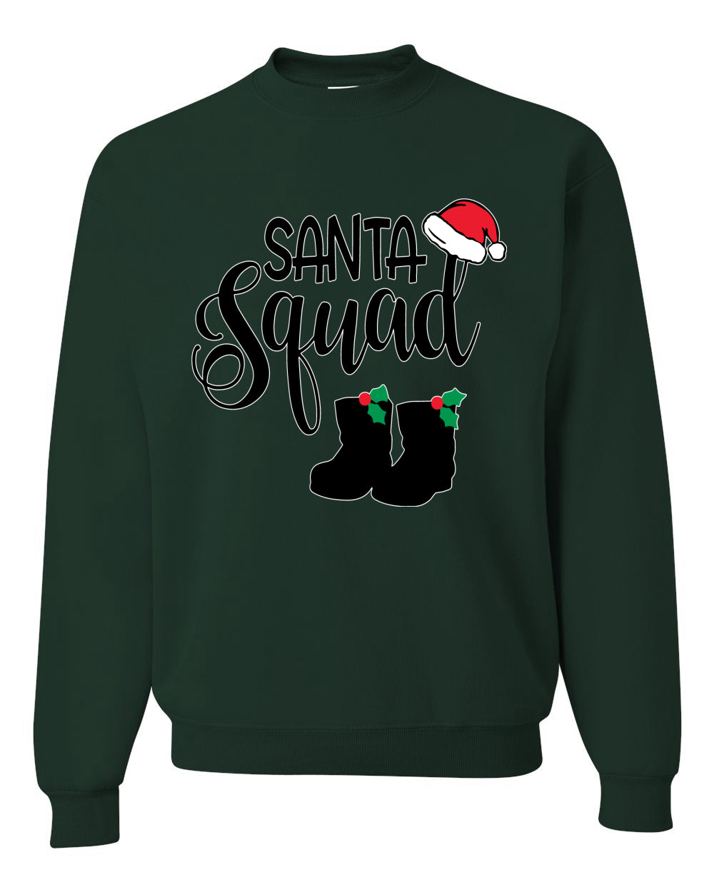 Santa Squad Xmas Hat Boots Ugly Christmas Sweater Unisex Crewneck Graphic Sweatshirt
