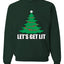 Lets Get Lit Xmas Tree Ugly Christmas Sweater Unisex Crewneck Graphic Sweatshirt