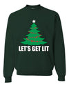 Lets Get Lit Xmas Tree Ugly Christmas Sweater Unisex Crewneck Graphic Sweatshirt