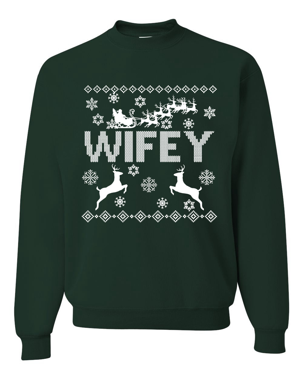 Christmas Wifey Love Ugly Christmas Sweater  Christmas Unisex Crewneck Graphic Sweatshirt