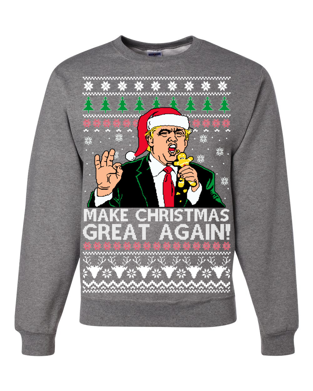 Make Christmas Great Again Funny Donald Trump Santa Xmas Christmas Unisex Crewneck Graphic Sweatshirt